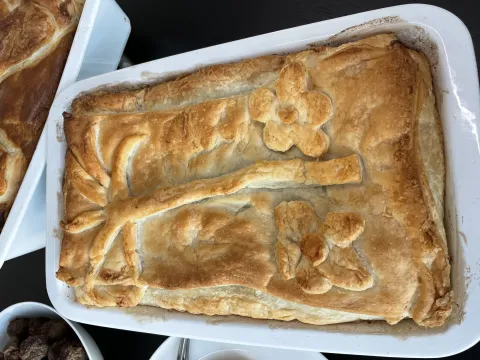 Lauch-Quiche mit Palme